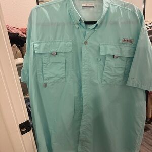 Columbia Blue Casual Button Down Shirt